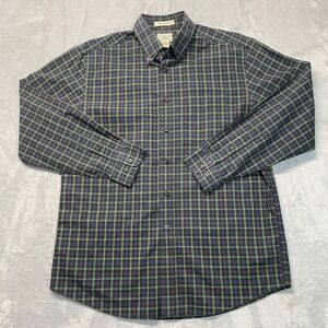 L.L. Bean Shirt Mens Medium Multi Plaid Wrinkle Resistant Collared Button Down